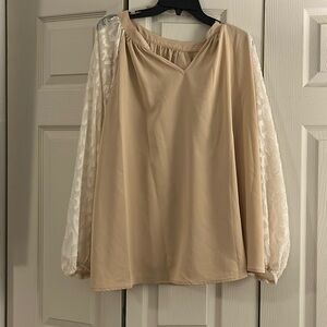 SHEIN tan leopard blouse